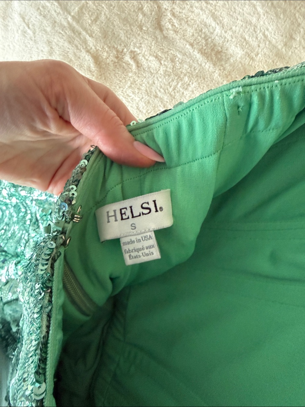 Hello Teal Sequin strapless Dress - Picture 4 of 5